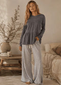 Charcoal Tiered Hoodie Top